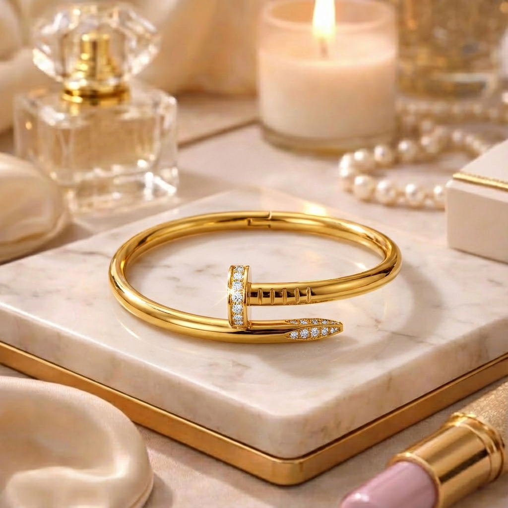 Minimal Gold Stainless Steel Bangle