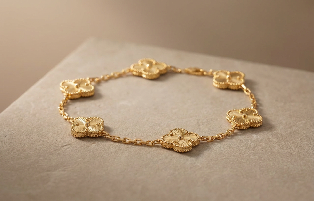 Clover gold stainless steel bracelet - tarnish-resistant luxury jewellery for daily wear