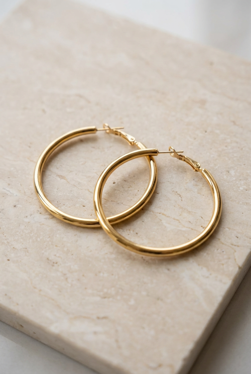 classic medium-size gold hoops