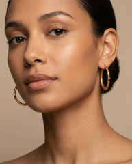 Twisted gold stainless steel hoop earrings - hypoallergenic and waterproof everyday jewellery