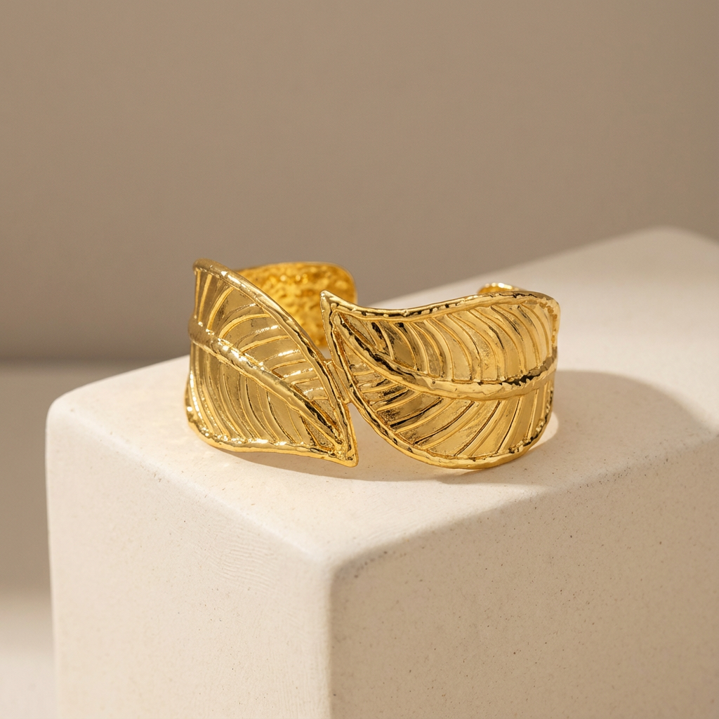 Golden Leaf Duo Stainless Steel Cuff