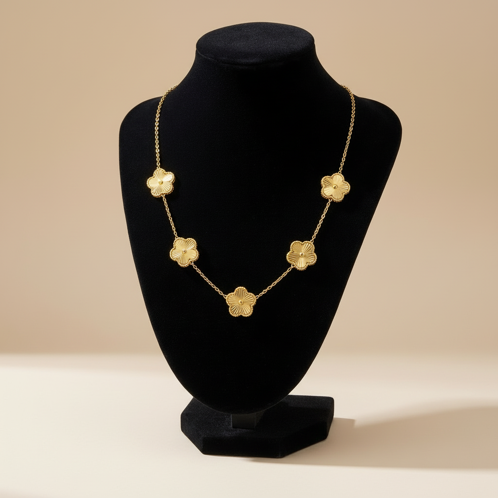 Valentine's Clover Set - Necklace & Earrings