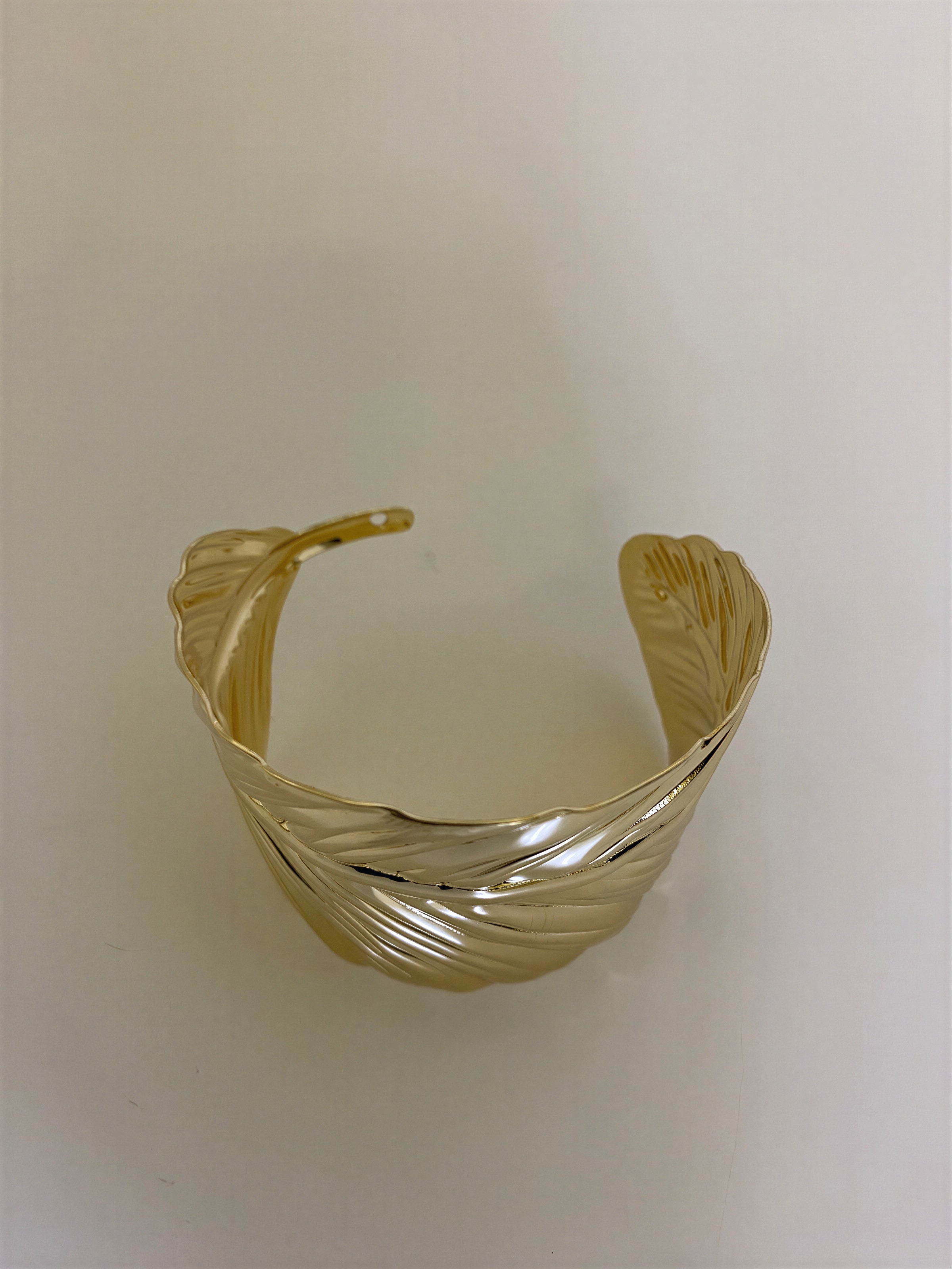 Gold Leaf Stainless Steel Bangle