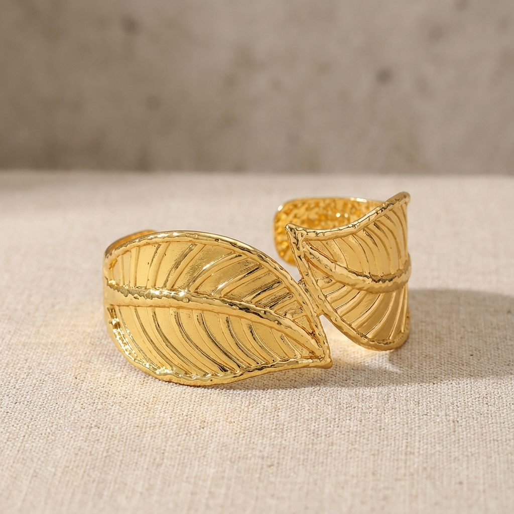 Golden Leaf Duo Stainless Steel Cuff